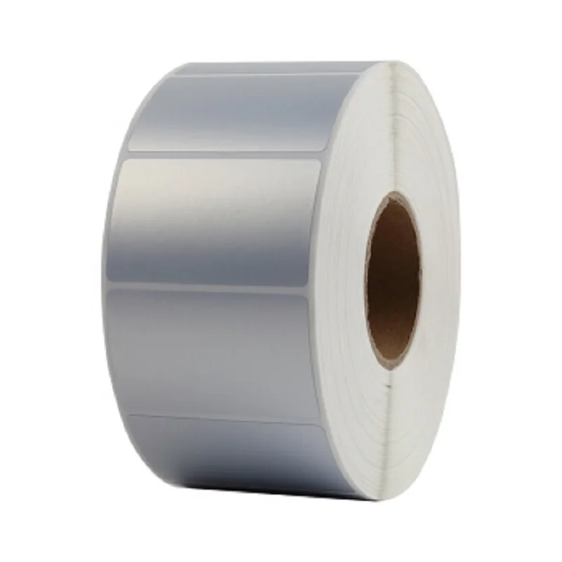 Multi Size Waterproof Polyester Glossy Finish Black Roll Matt Sliver Label