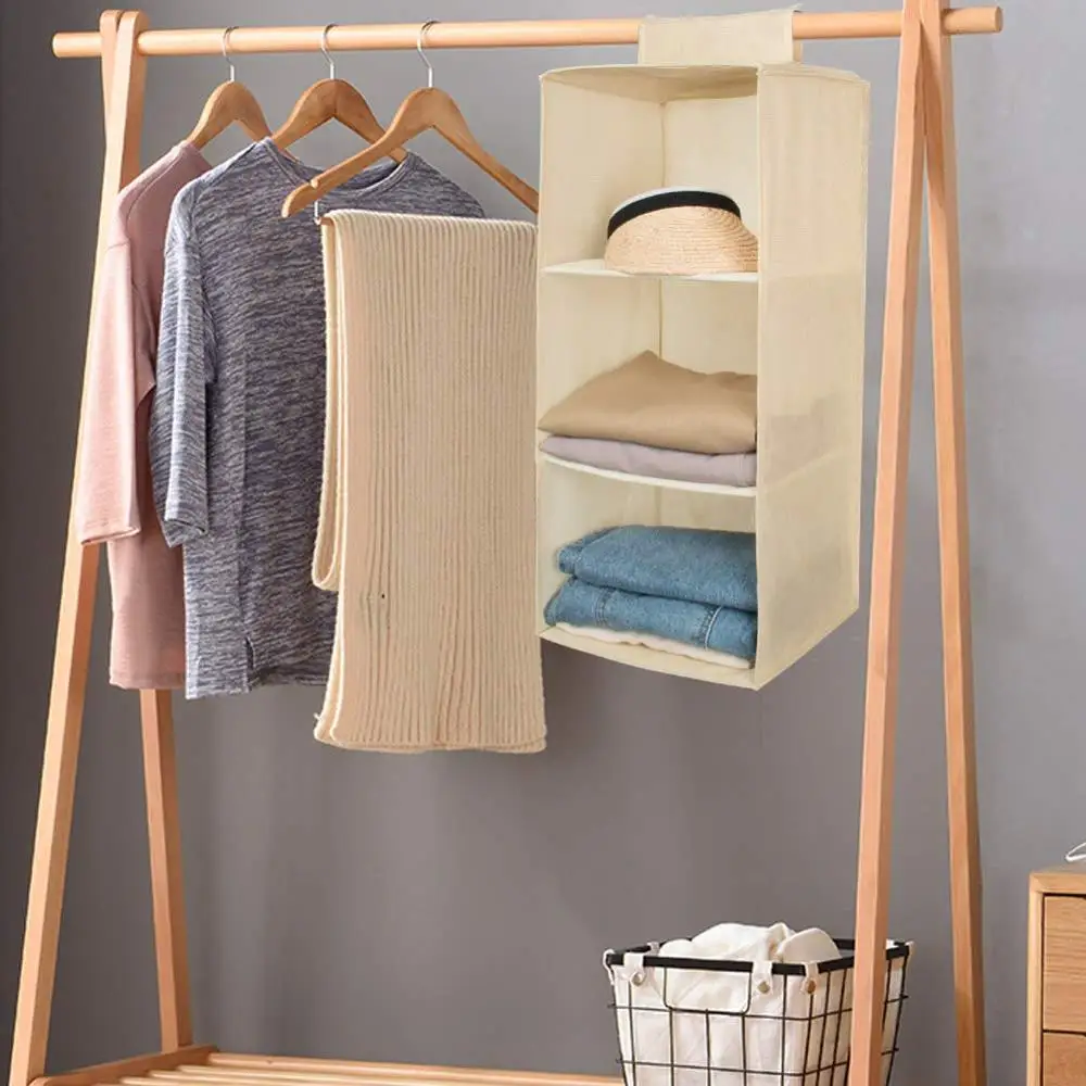 Customized Collapsible clothes Storage Wardrobe shelf Organizer Fashion Hanging  Closet Organizer