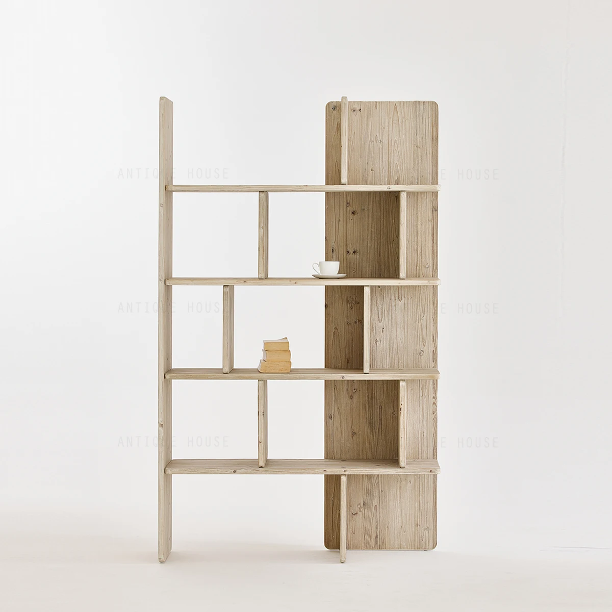 Solid wood furniture home decor recycled pine wooden display book shelf wooden storage shelves cabinet