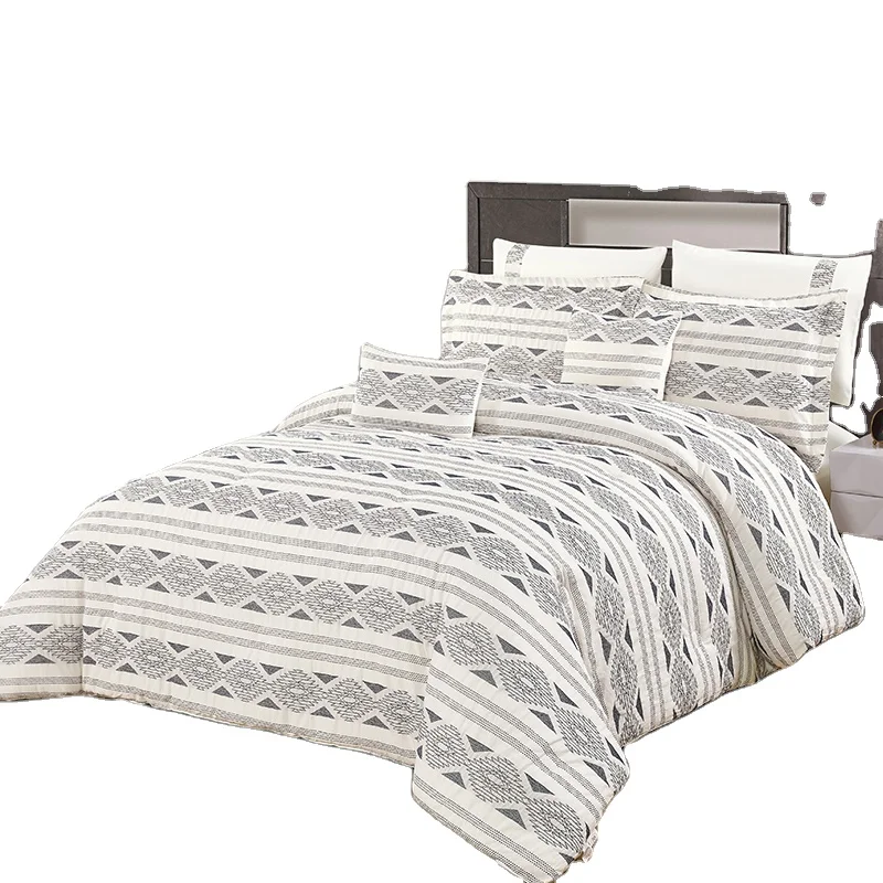 KOSMOS Bedding Jacquard Solid Cotton Bed Sheet Comforter Set