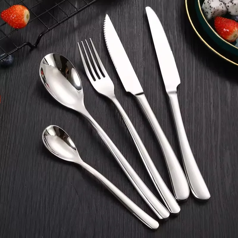 Durable Silverware Flatware Cutlery Set Stainless Steel Tableware Knife Fork Spoon Dishwasher Safe for Hotel Restaurant