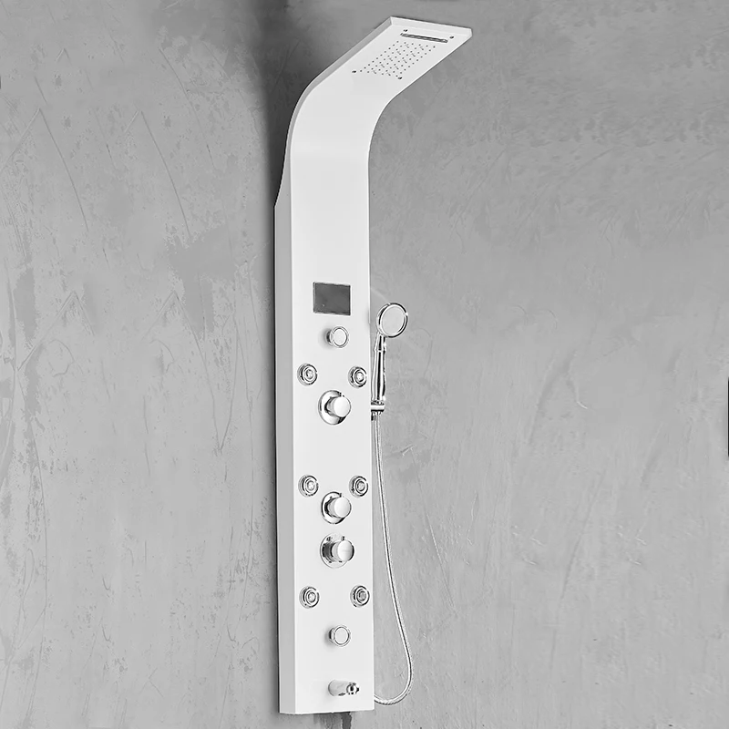 
Temperature rainfall stainless steel led waterfall shower panel 