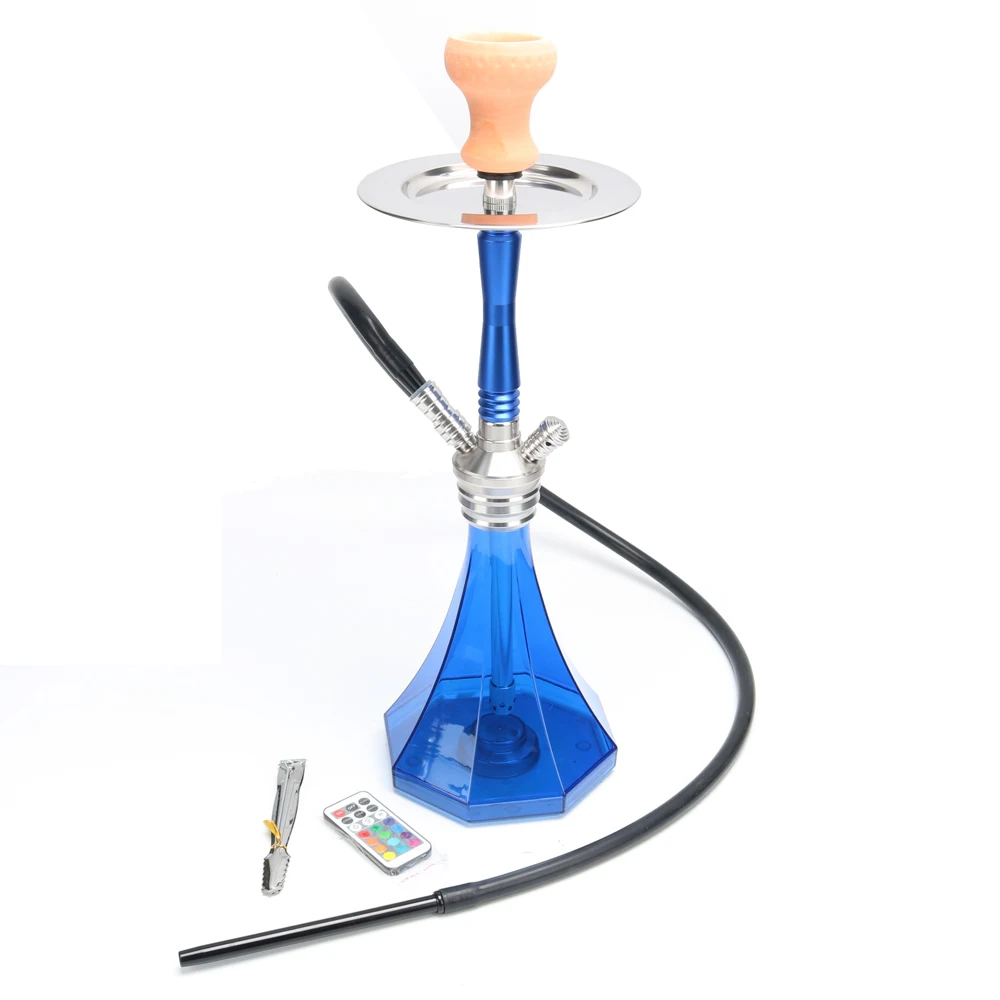 cheap wholesale hookah shisha box chicha plastic hookah LED light narguile high quality  plastic shisha hubbly bubbly hookah set