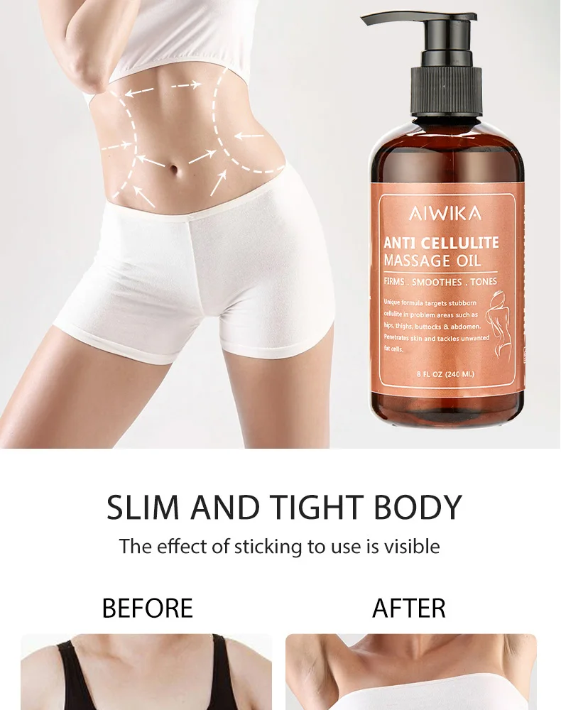 OEM Custom Private Label Women Weight Loss Anti Cellulite Massage Body Oil