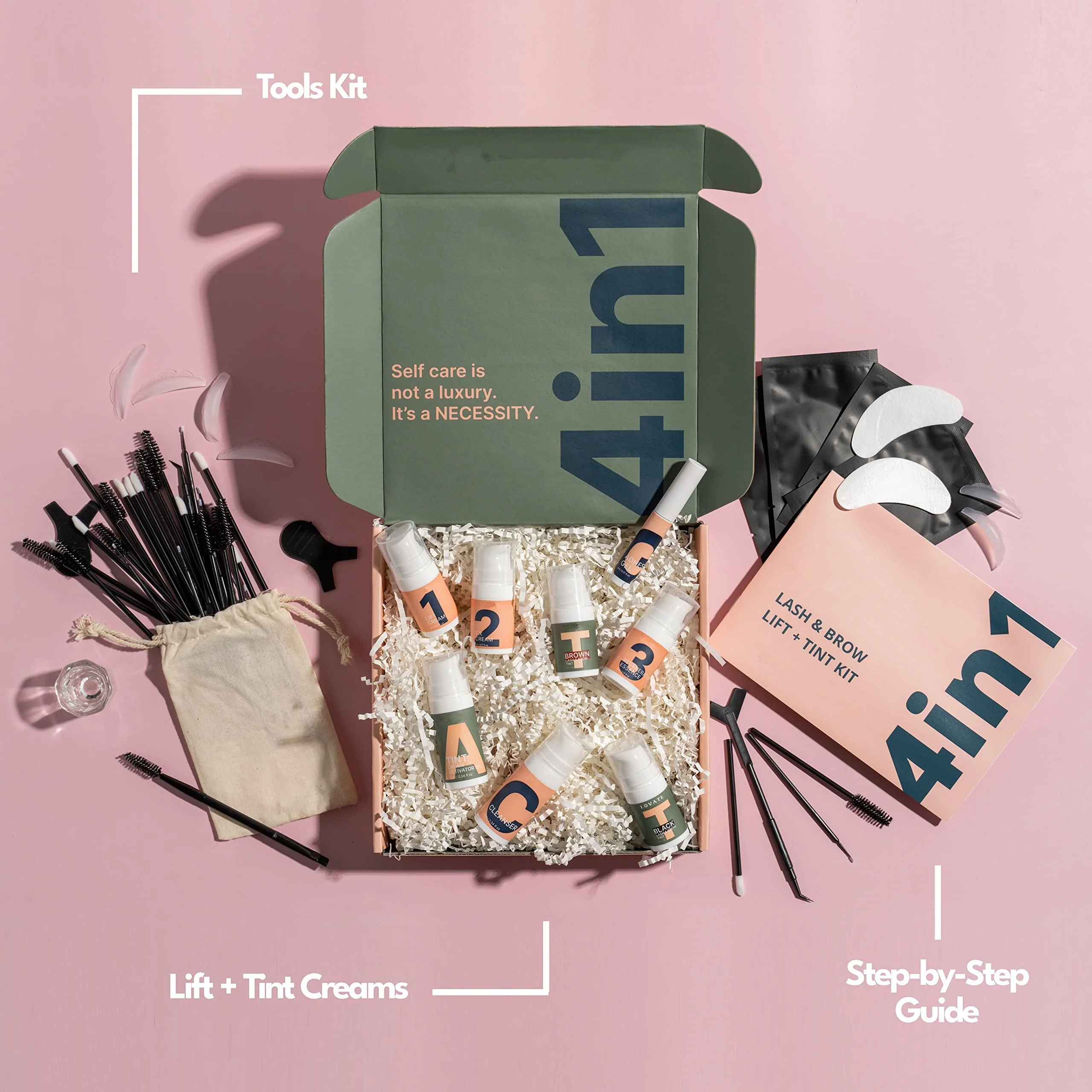 Lash Lift and Tint Kit 5-8min Fast Perm 4 in 1 Odor Free Vegan Lash Lift Kit Thioglycolic Acid Free Eyelash Lift Kit