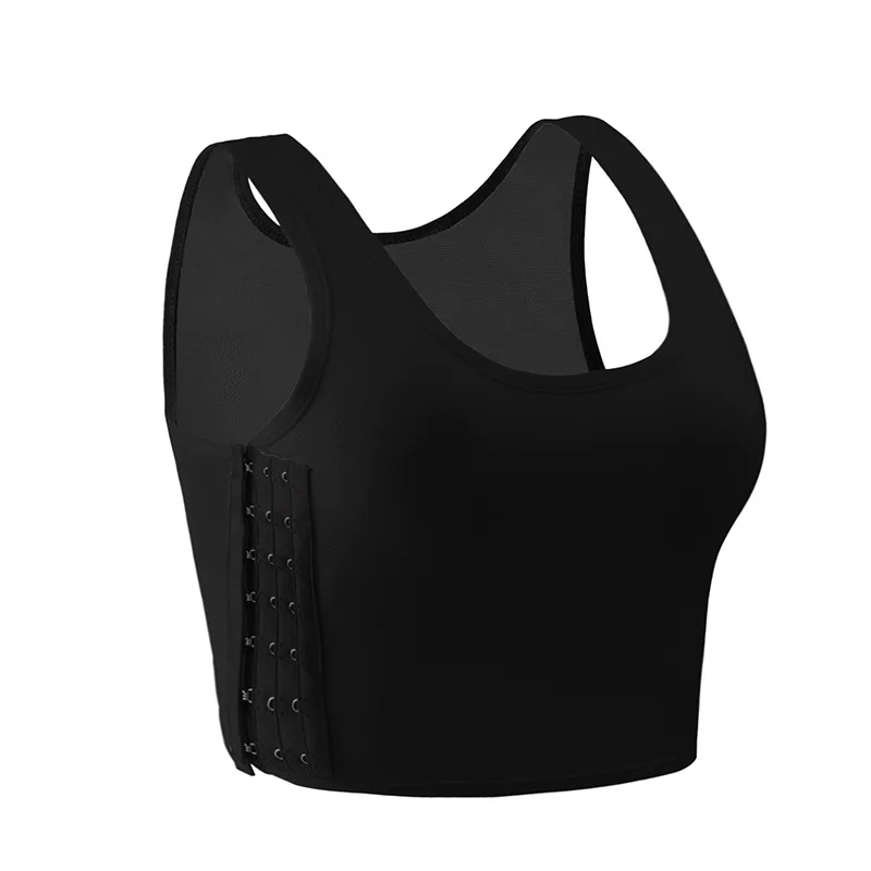 Women Breathable Chest Breast Binder Side Buckle Short Vest Tops Chest Binder Underwear Tank Tops Wireless Chest