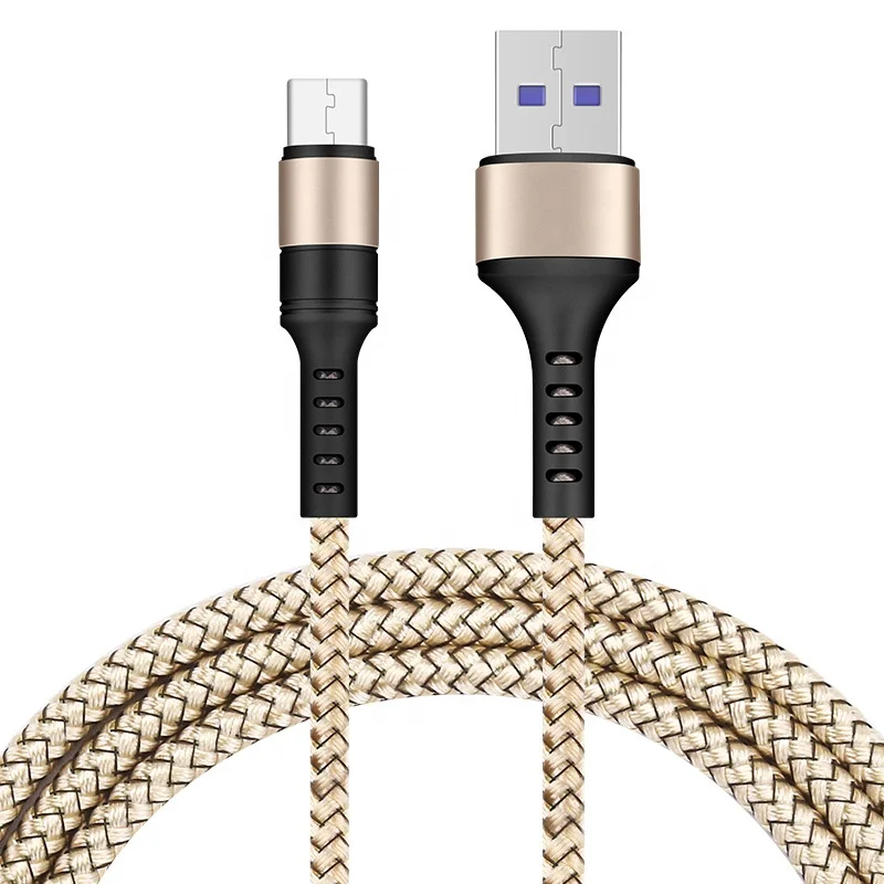
Nylon Braided 5AMP Type-C Fast Charging Data Cable 