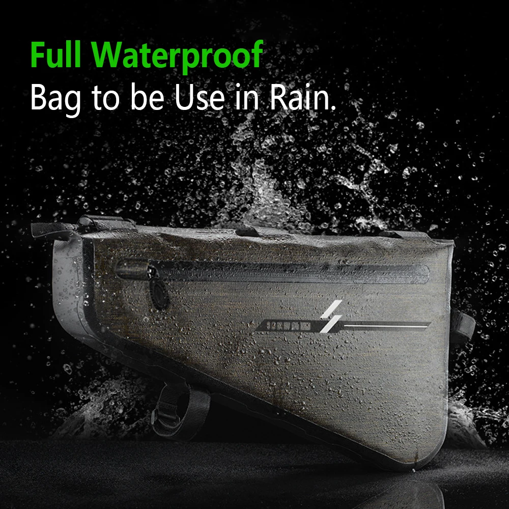 ASRQGOAL 8L Large Capacity OEM Bike Frame Bag Bicycle Front Top Tube Nylon Full Waterproof Triangle Pouch Bicycle Bags & Boxes