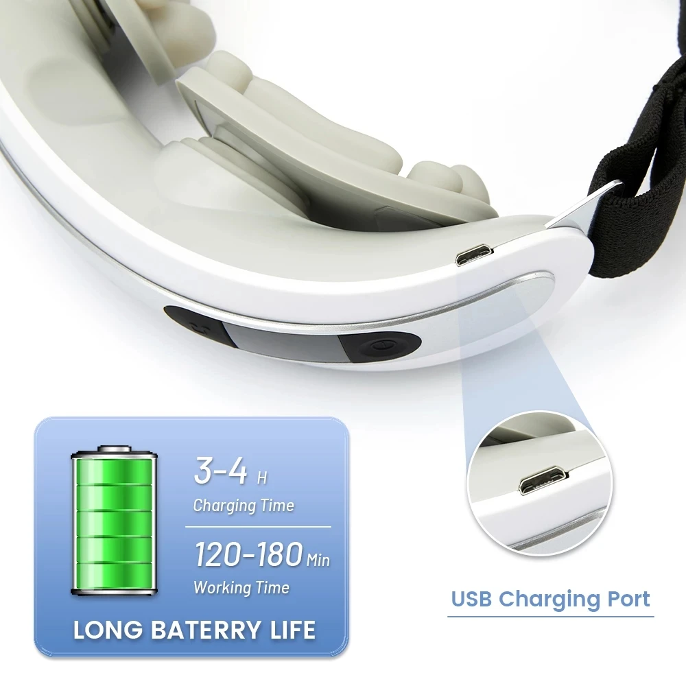 Bluetooth Eye Massager Heat Compress, Air Pressure, Vibration, Wireless Design for Eye Relaxation Air Pressure Eye Massager