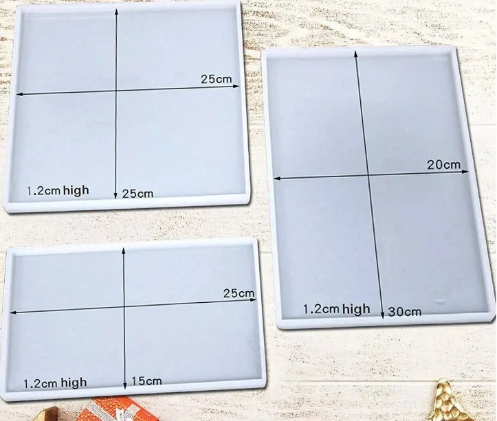 Ys Art 1pc Oversized Square Rectangle Tray for Epoxy Resin Casting Coaster Decorative Silicone Molds Low Price
