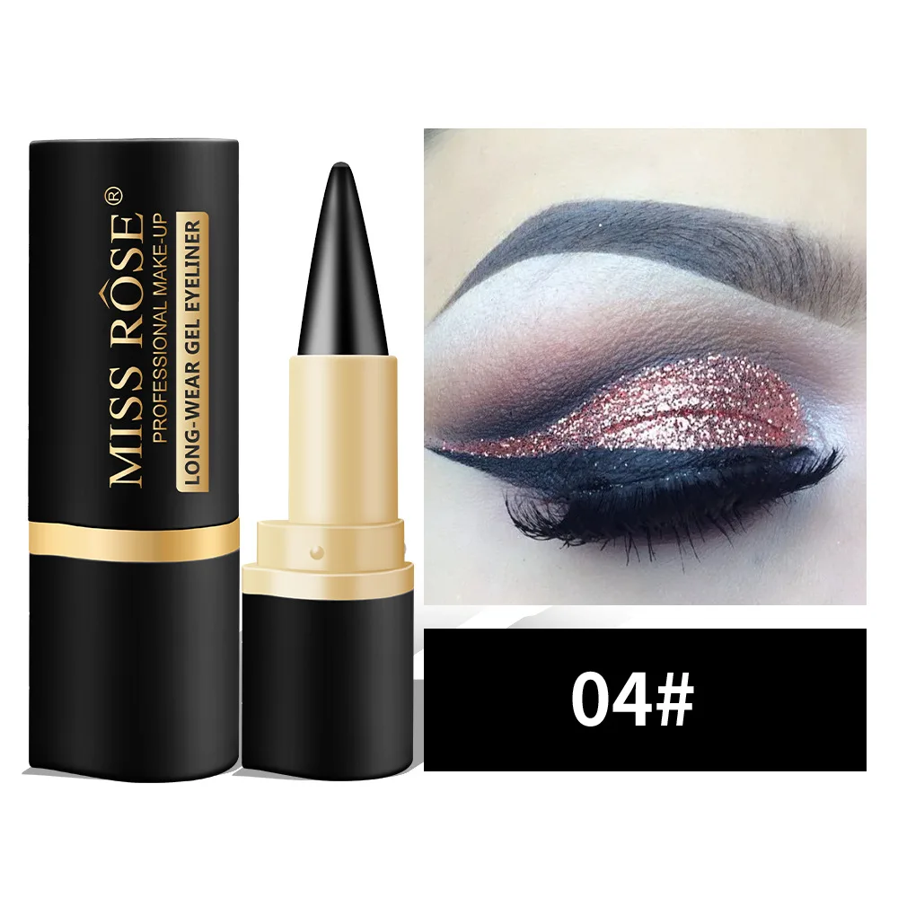 020MA1 MISS ROSE makeup black organic gel eyeliner pencil Waterproof cruelty free gel eyeliners pencil long lasting eyeliner gel