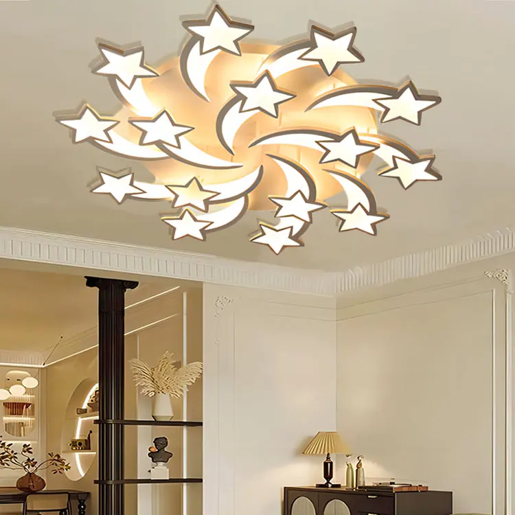 Hot Sale 2024 New Trend Modern Black Dimmable Decoration Fixtures House Light LED Ceiling Lamp