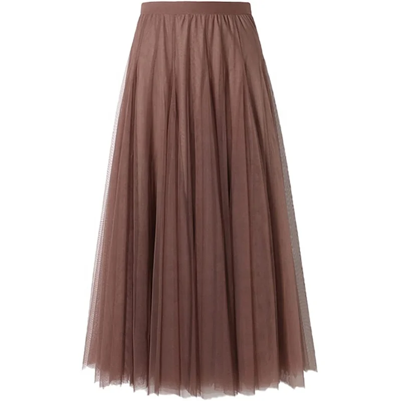 Womens Long Bridesmaid Tulle Skirts White Mesh Layered Dress Flowy Formal Wedding Attire Dance Clothes Black Skirt