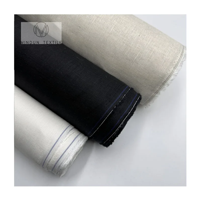 Mindun Online Manufacturer Woven Summer Shirting Eco Friendly 117gsm Flax Pure 100% Linen Fabric