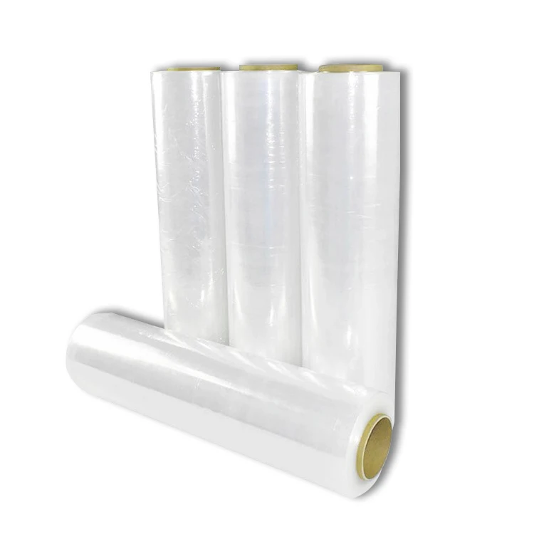Factory Industrial Pallet Packing Pack Polyethylene Transparent Pallet Wrap Stretch Film Roll Hand PE Stretch Film