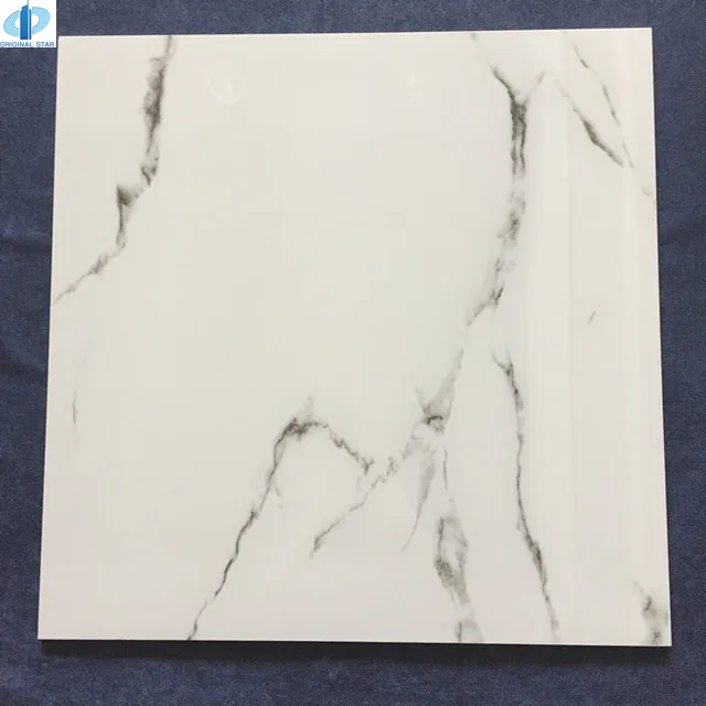 Calacatta White Piso Porcelanato Tiles Ceramic Marble Tiles Modern House Floor Tiles Foshan CHINA 600x600mm