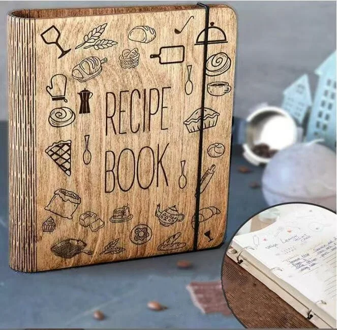 custom a5 notebook A4 Printed Style Notebook Original Wood Carved Chef Student Protection Book Recipe environmental notebook