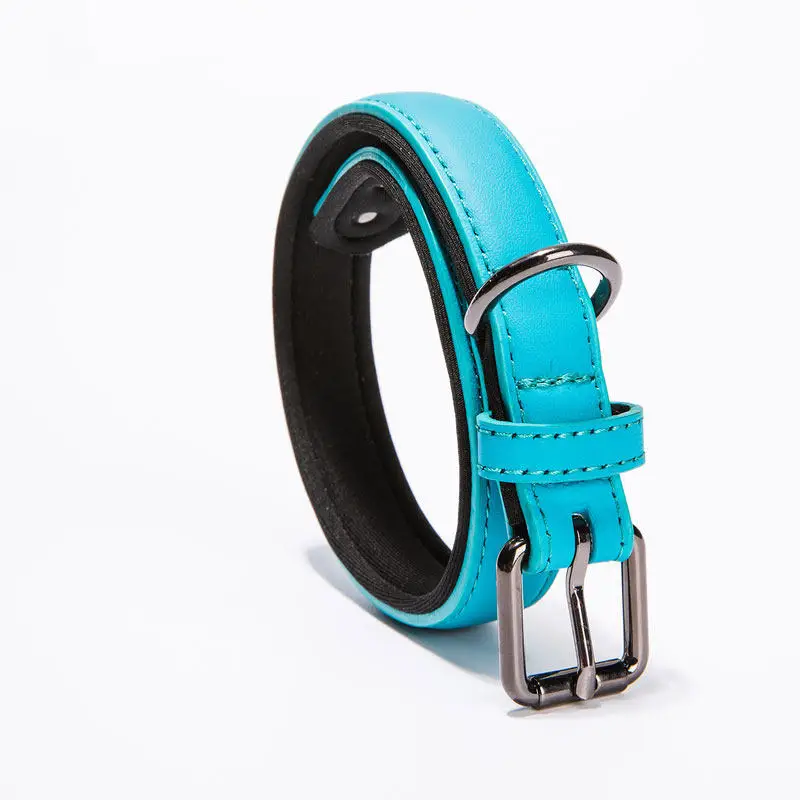 Custom Personalised Leather Dog Collar Durable Neoprene Padded Waterproof Dog Leading Collars for Large Medium Small Size