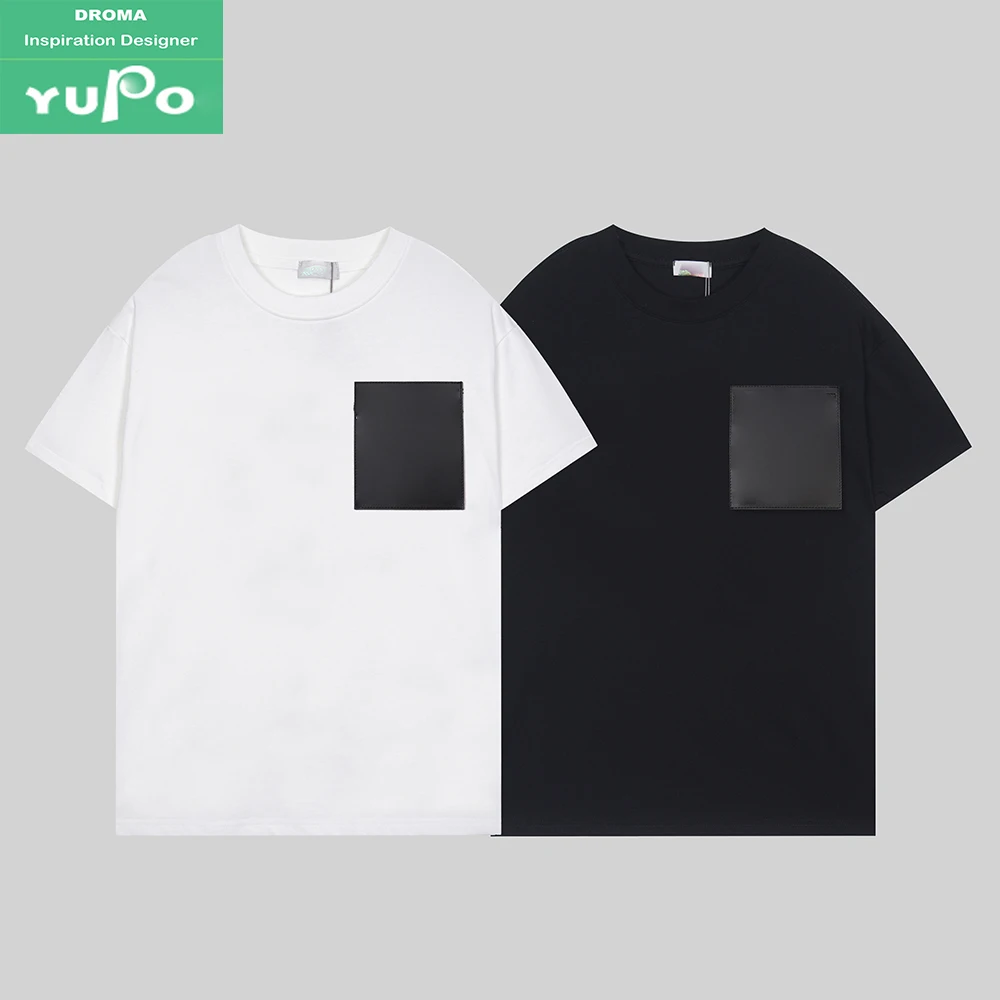 Droma famous logo print casual simple cotton short sleeves cheap price luxury oversized t-shirt men