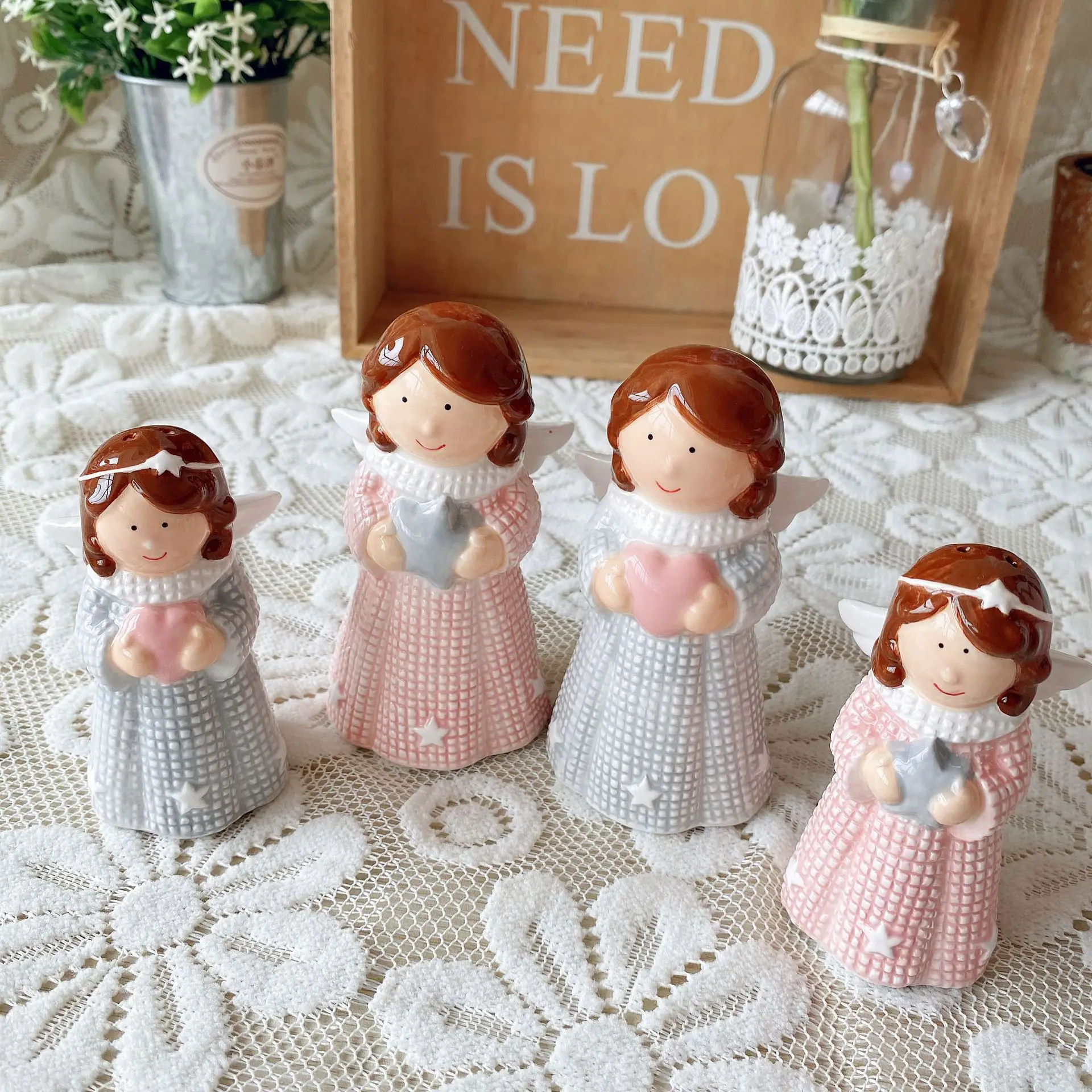 Lovely Little Porcelain Baby Angel Figurine Ceramic Angels For Home Decor