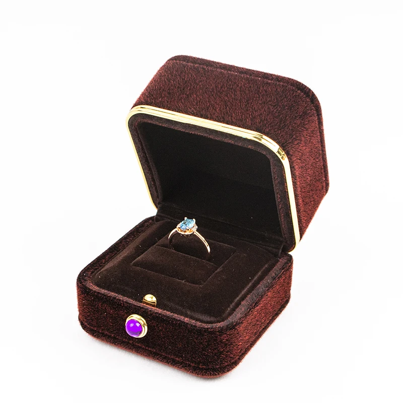 Коробка кольца ювелирных изделий ожерелья бархата Китая упаковывая с ценами по прейскуранту завода-изготовителя