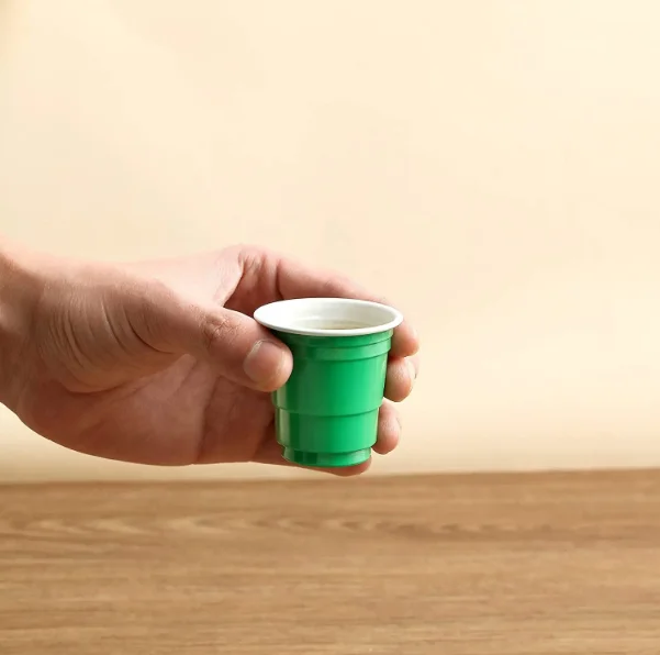 Comfy Mini Plastic Shot Glasses - Red Disposable Jello Shot Cups for Parties, Shooting Games and Designed for Events