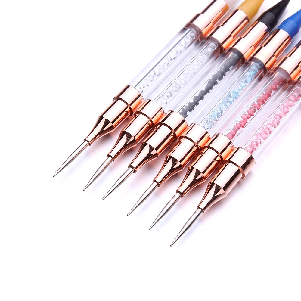 Yantuo New Double-head Nail Art Dotting Pen Wax/Silicone tip Manicure Art Tools Handle Metal Head Nail Point Drill