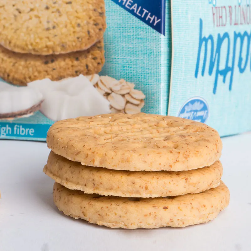 Delicious Baked Snacks Crispy Oatmeal Coconut Biscuit Chia Seeds Coconut Oat Cookies