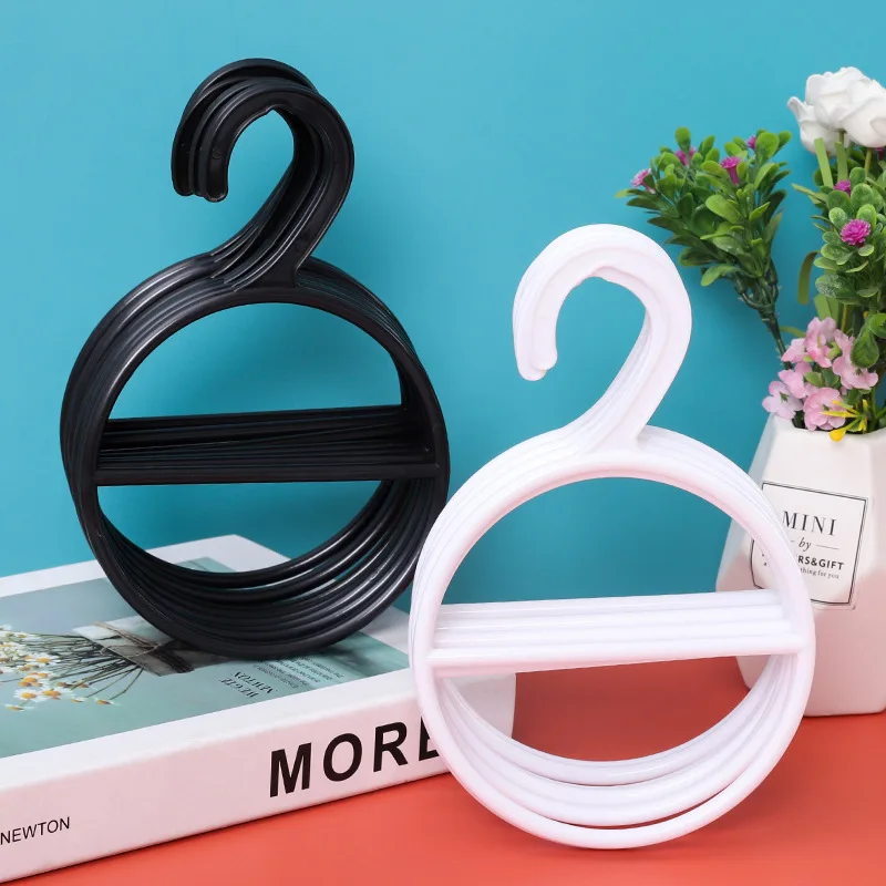 Kainice Custom New design clear plastic circle round clothes hanger Scarf Shawl Hangers Tie Holder Organizer Hanger