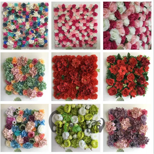 Faux Artificial hydrangea flower wall panel wedding decoration rose floral mat wedding backdrop