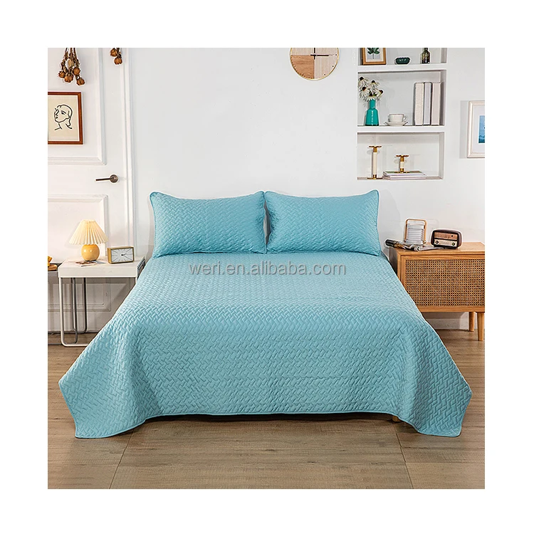 Простая мытая микрофибра 22015y стеганое одеяло/покрывало с вышивкой покрывало одеяло для