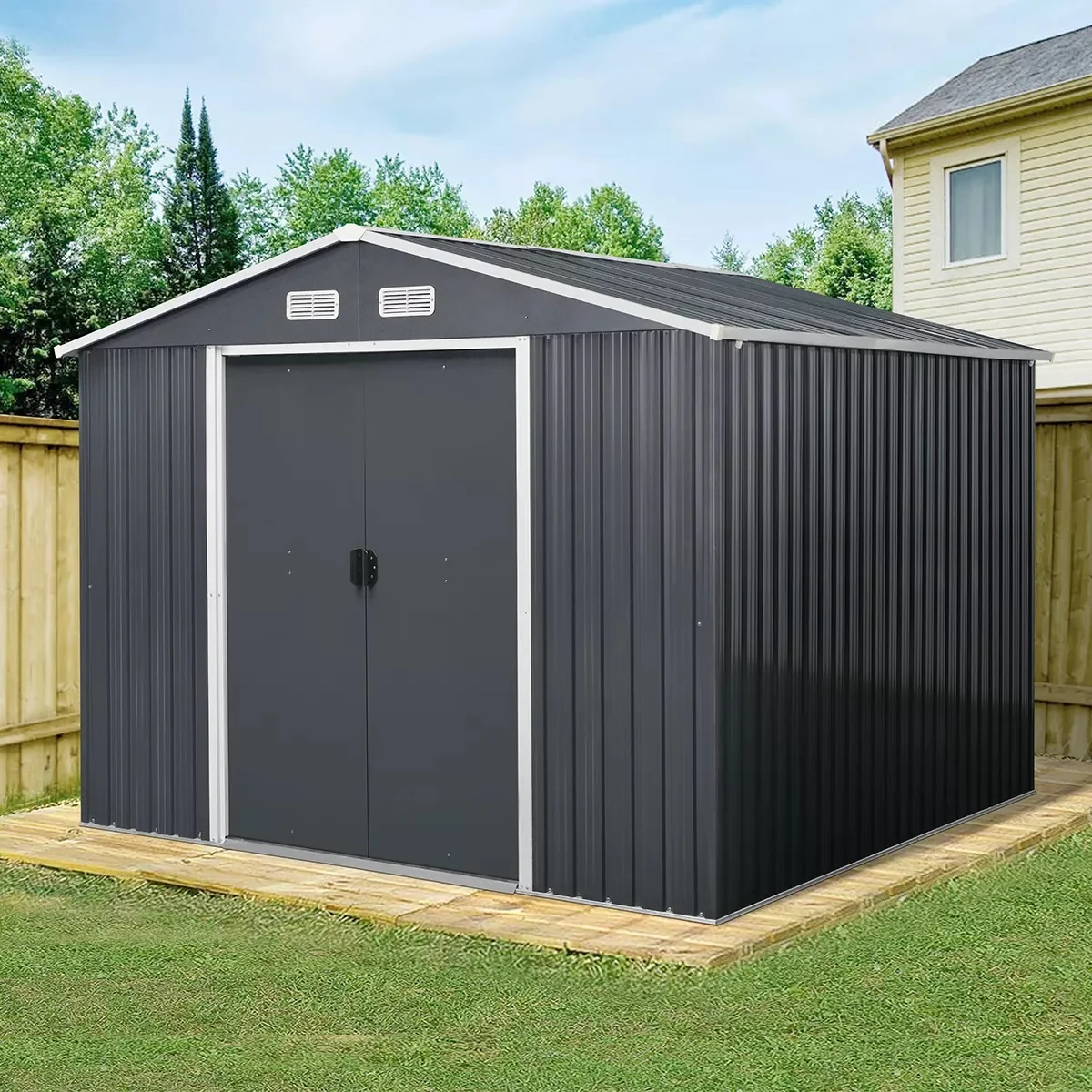 Carport Garden Storage Shed Customized Prefab Metal Steel for Outdoor Tool House Sustainable Waterproof OEM Customized