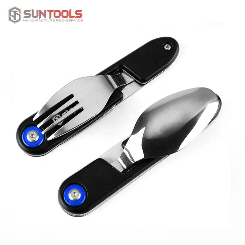 Camping Cutlery Set Stainless Steel Spoon Fork Knife outdoor Flatware Set chinese 4 in1 Tableware Pocket Cutlery for travel