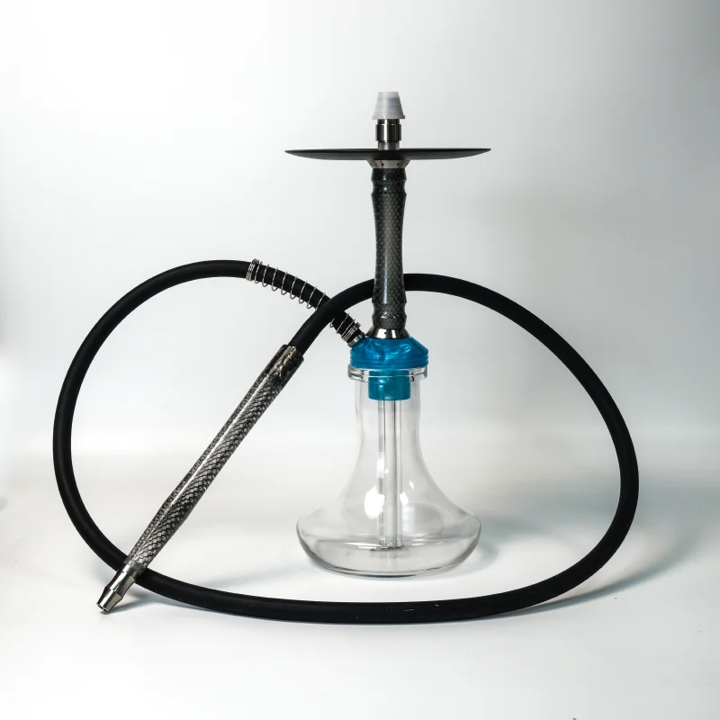 Russia Hookah Glass Vase Wood Stem Shisha Hookah With LED Light