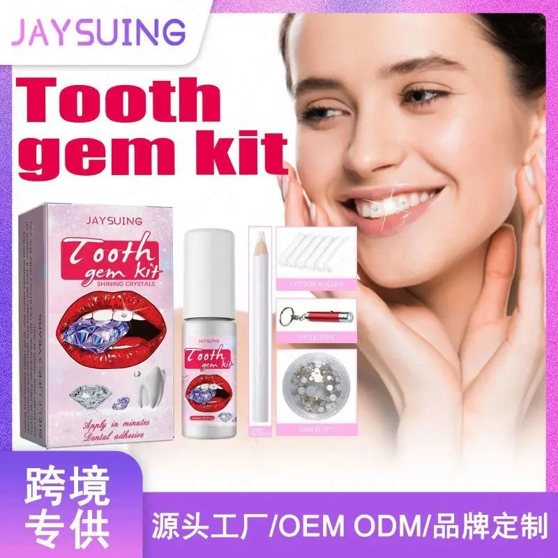 Jaysuing Whitening Studs Denture Acrylic Teeth Crystal Ornament Oral Hygiene Decoration Tooth Gem Kit
