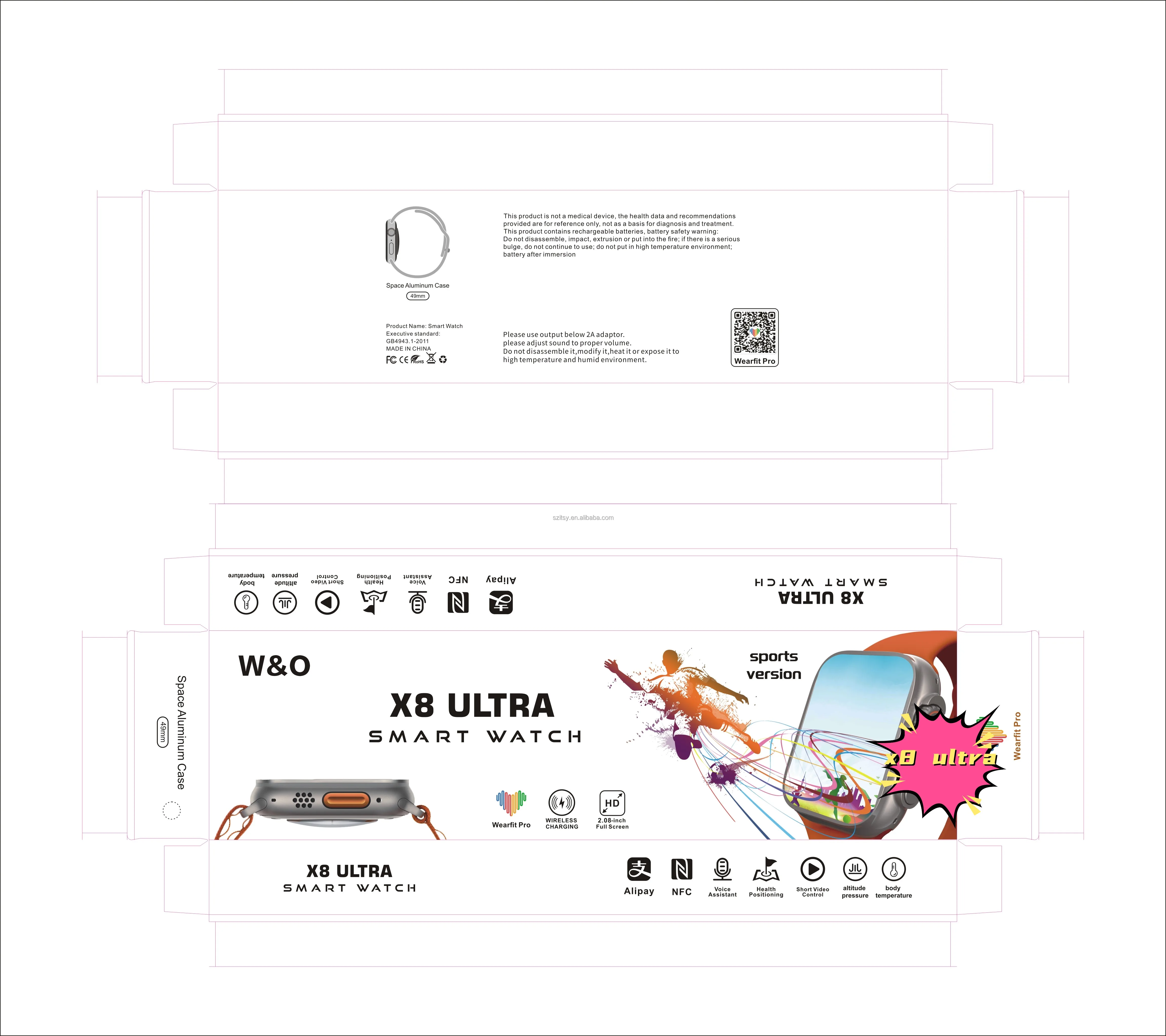 best wearfit iwo hw8 WS8 N8 x8 Ultra smart watch series 8 sport watch android NFC wireless charger water proof IP68 smartwatch