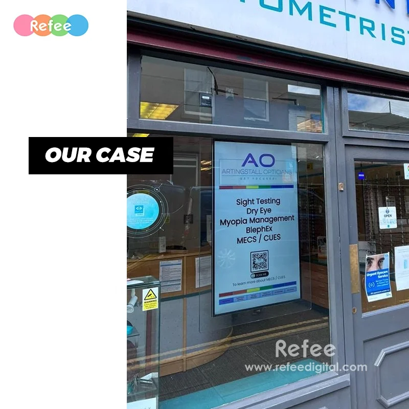 Продажа в розницу 55 65 дюймов закрытый высокая яркость Потолочный подвесной двухсторонняя наружная реклама Digital Signage окна ЖК-дисплей экран