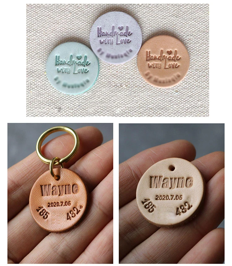 Хит продаж товары для домашних животных персонализированные Заказные из натуральной кожи ошейник собак Id анти-бирка на случай потери dogtag брелок