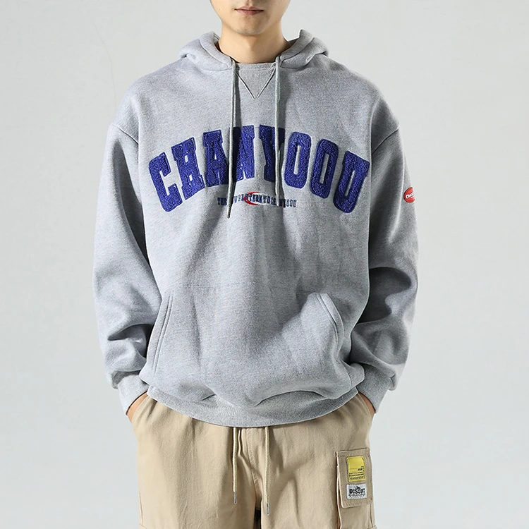 OEM 100% cotton big graphic hoodies for men designer cozy cashmere corduroy fleece custom embroidery hoodie