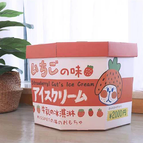 Ice-cream Box Design Cat Scratcher Cardboard Cat House Unique Cat Scratcher