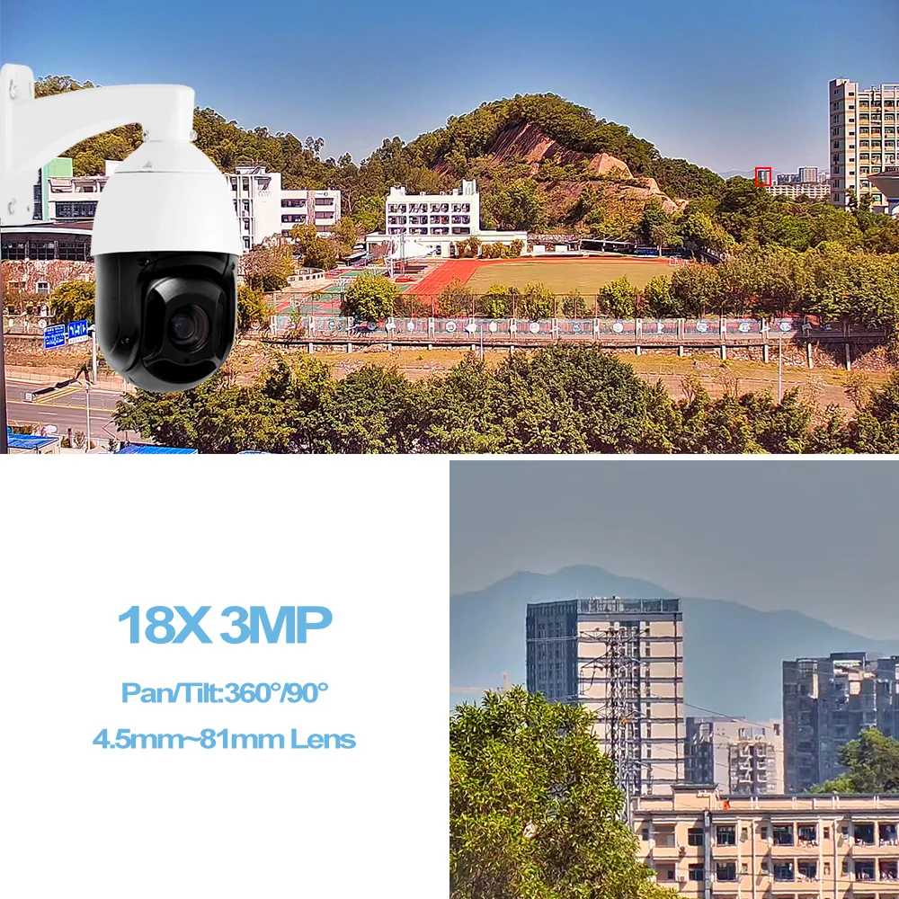 In Stock High Speed Pan Tilt 18X Auto Tracking PTZ Surveillance Camera Work with HIK Duhua NVR IP Camera