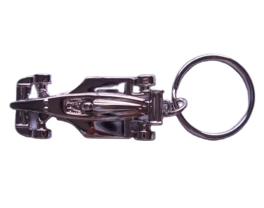 Factory Custom 3D Metal Keychain with different charms logo soft enamel 2024  Formula One car shaped basketball tool