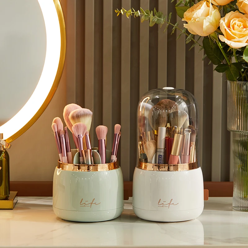 Wholesale Multifunction 360 Degree Rotating Makeup Brush Holder Organizer Cosmetics Desktop Storage Box Makeup Box