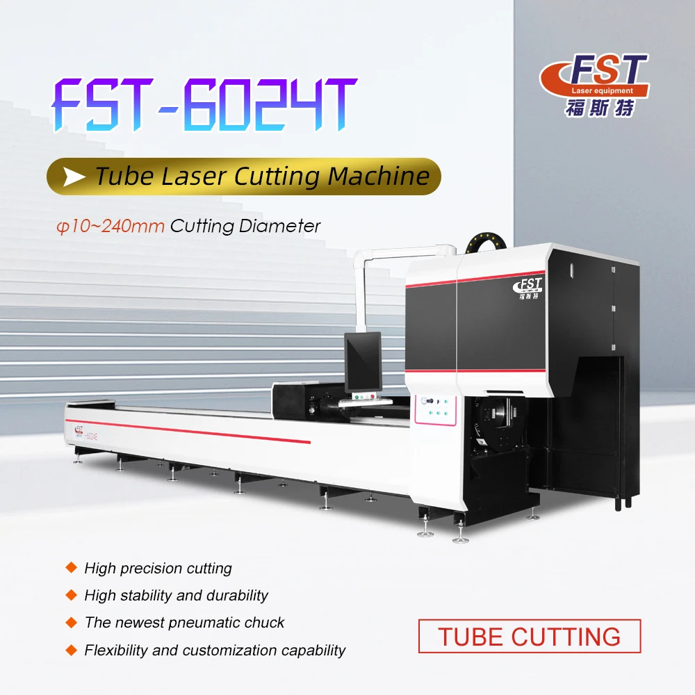 High Accuracy Automatic Double Chuck 6000W Fiber Laser Pipe Cutting Machines Metal Square Tube 6kw Laser Cutter Machine