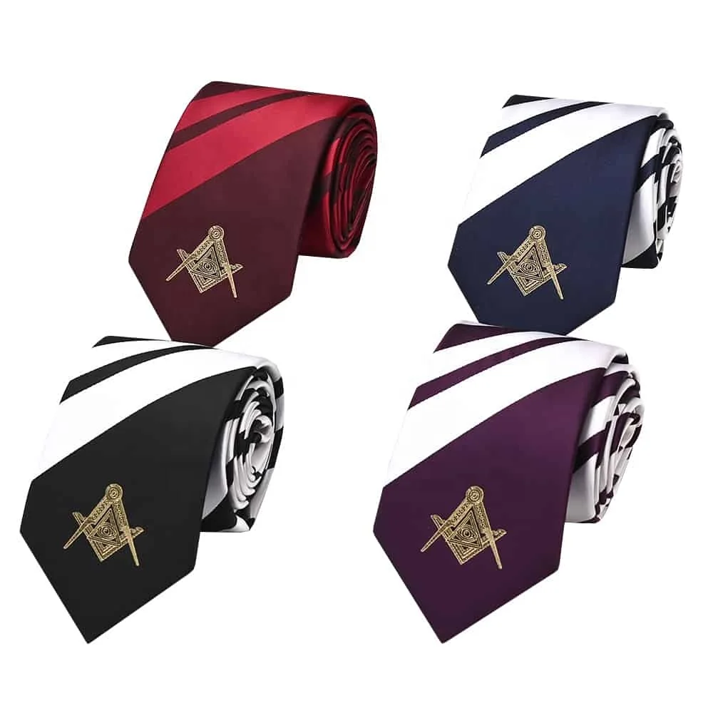 Yili Factory Supplier Custom Handmade 100% Pure Silk Gift Set Religious Freemasonry Tie Masonic