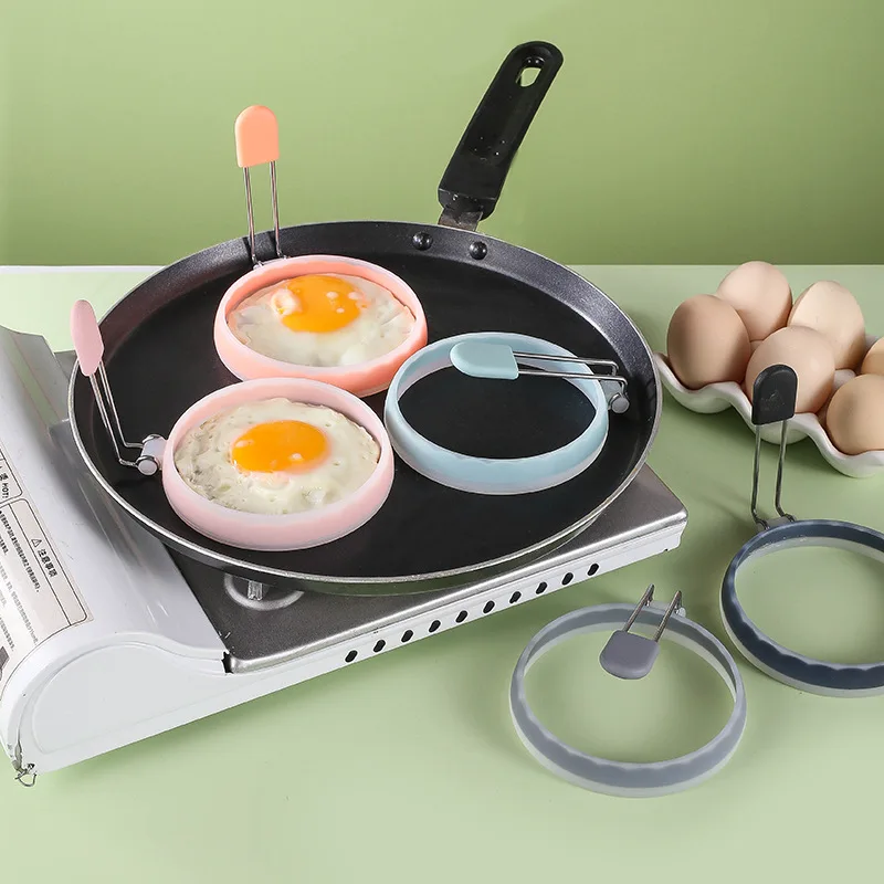 Hot Sale Nonstick Round Egg Cooker Rings Maker Mold With Silicone Handle For Breakfast Mini Pancakes Sandwich Burger