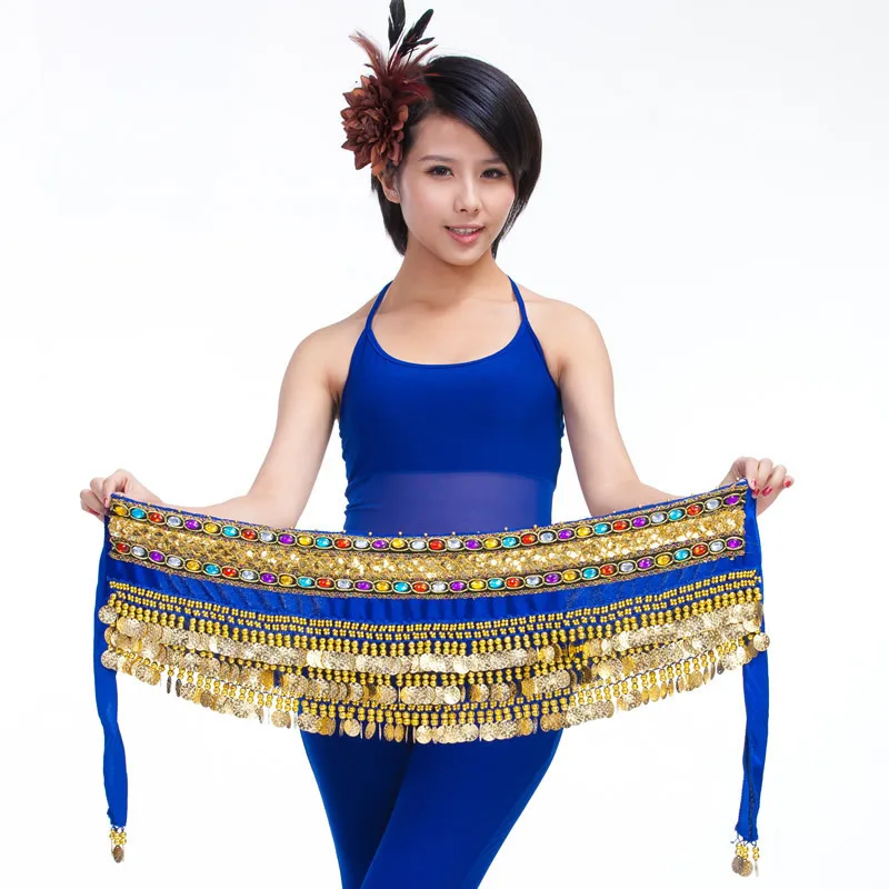 Belly Dance Hip Scarf Gold Coins Belt Halloween Fancy Hip Skirts