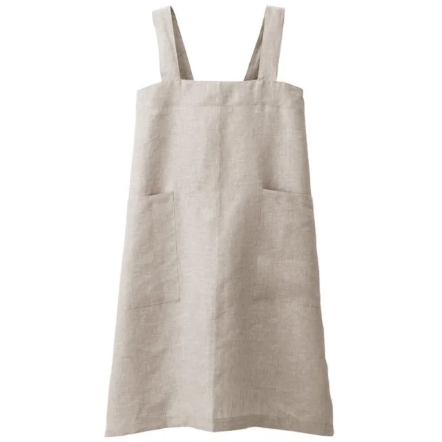 Women Kitchen Cooking Thicken 100% Cotton Restaurant Waiter Long Pinafore Chefs Wear Apron 100% GOTS Certified High-Quality
