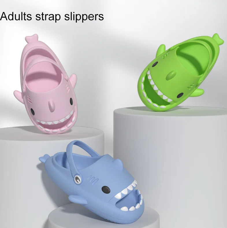Summer Slip-on men ane women Sandals Soft Sole Shoes Anti-slip Cartoon  adults shark slippers for indoor outdoor