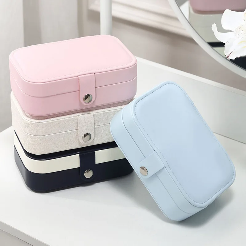 luxury portable storage organizer case gift boxes velvet small travel jewelry box